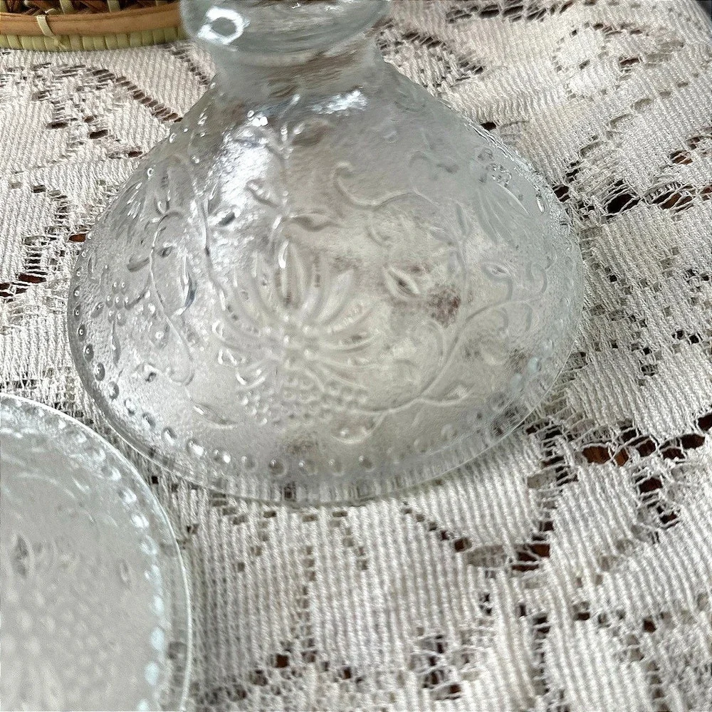 2x Mid Century Pressed Glass Candle Holders‎ by Pavel Pánek Czechoslovakia